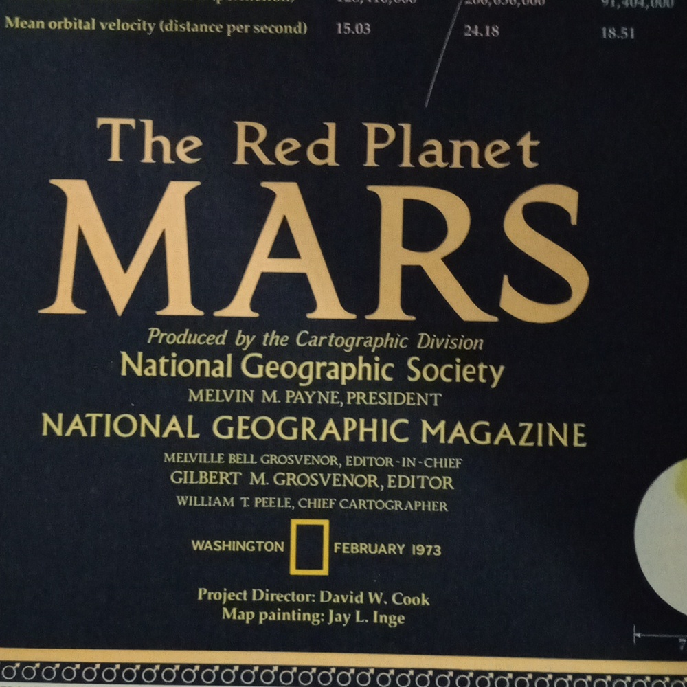 National Geographic Mars Exploration Print - Gold and Blue